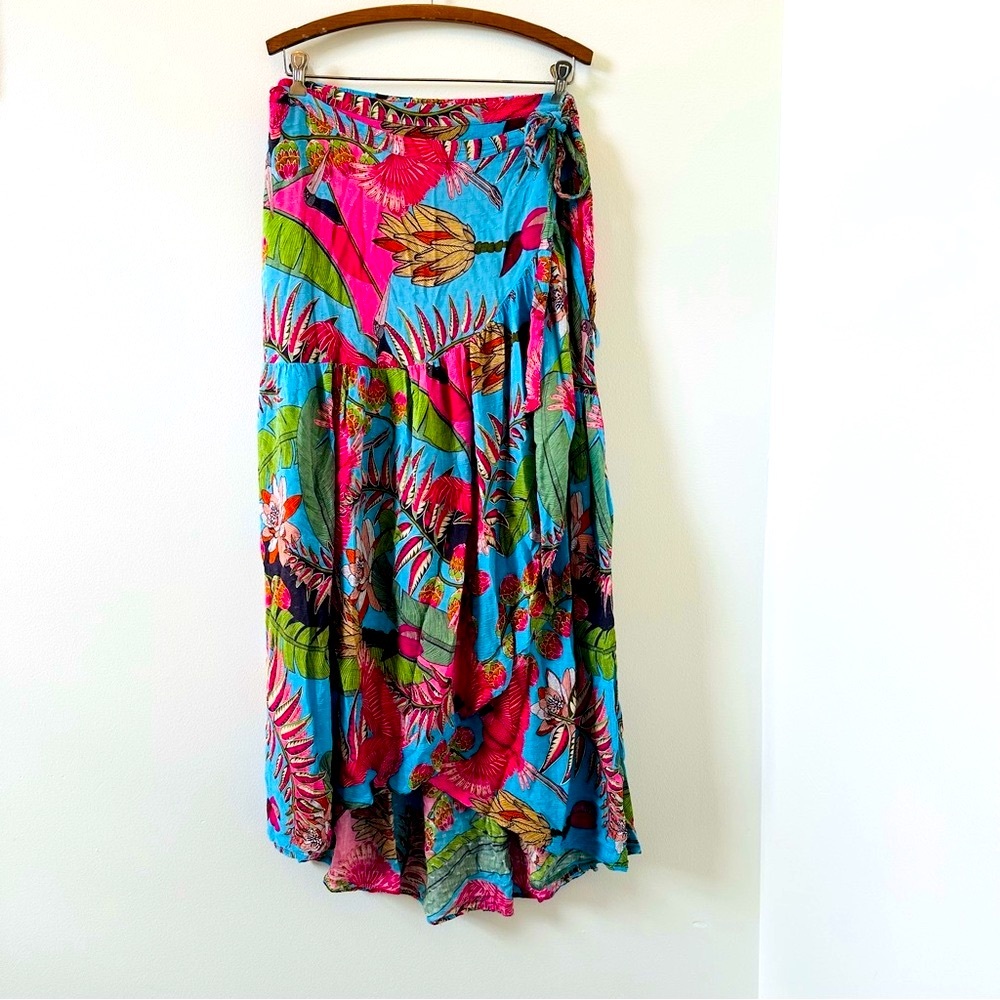 Rachel Roy Tropical Print Maxi Skirt size large